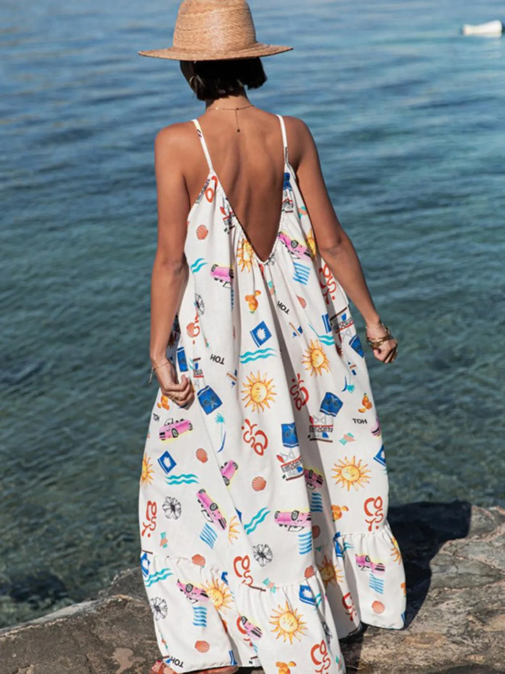 Printed V-Neck Summer Maxi Dress for Effortless Style and Comfort