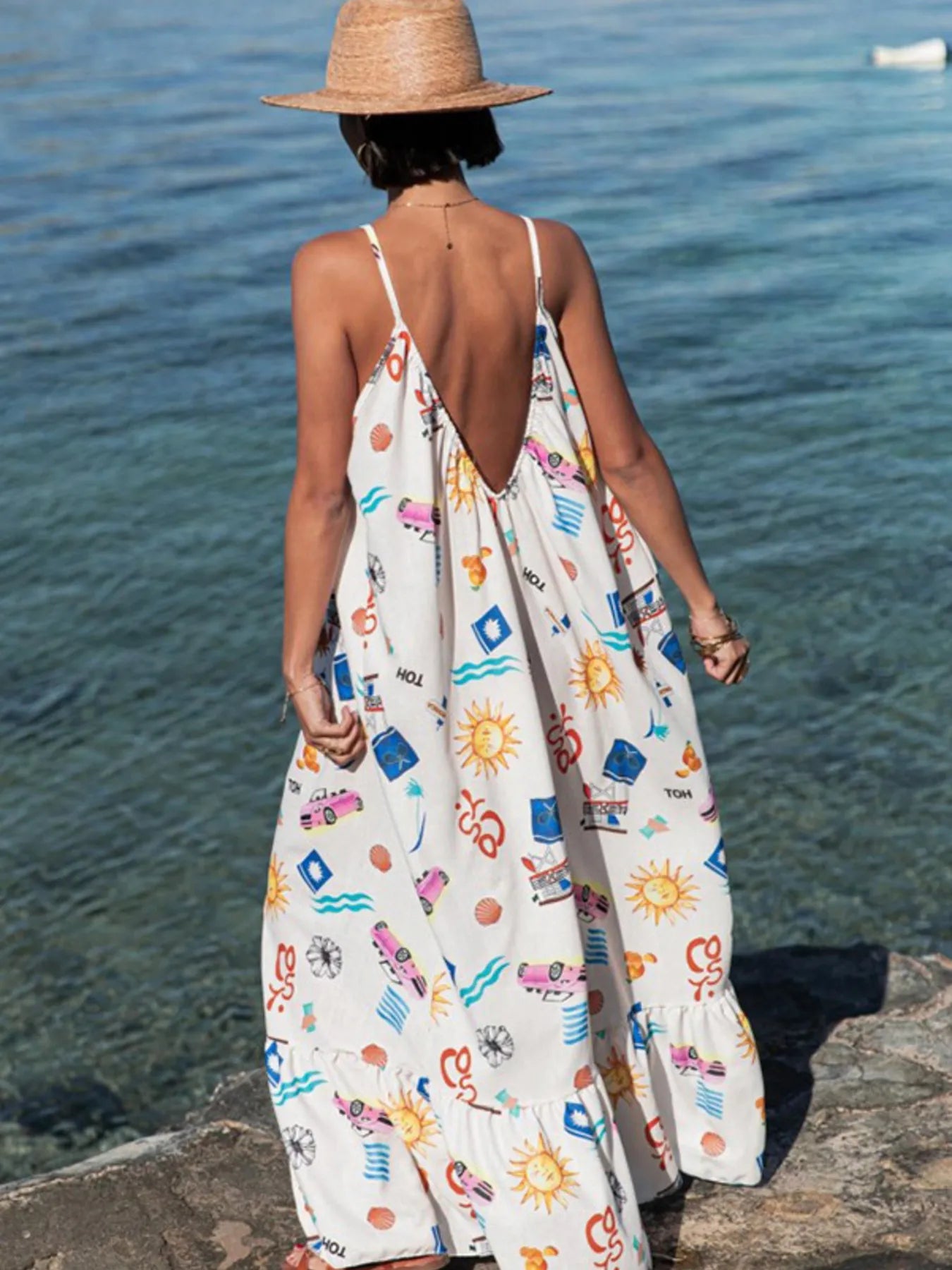 Printed V-Neck Summer Maxi Dress for Effortless Style and Comfort