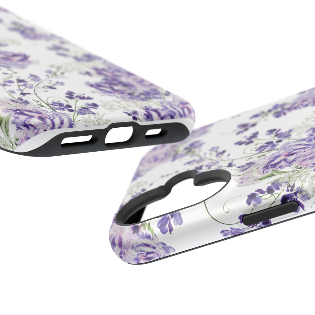 Customizable: Purple Floral Impact-Resistant Phone Case