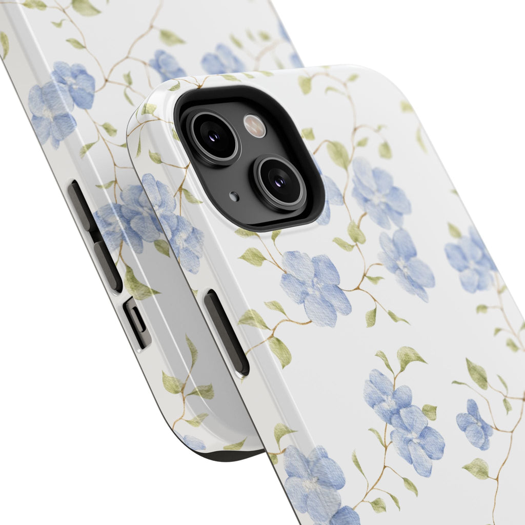 Customizable: Blue Floral Impact-Resistant Phone Case