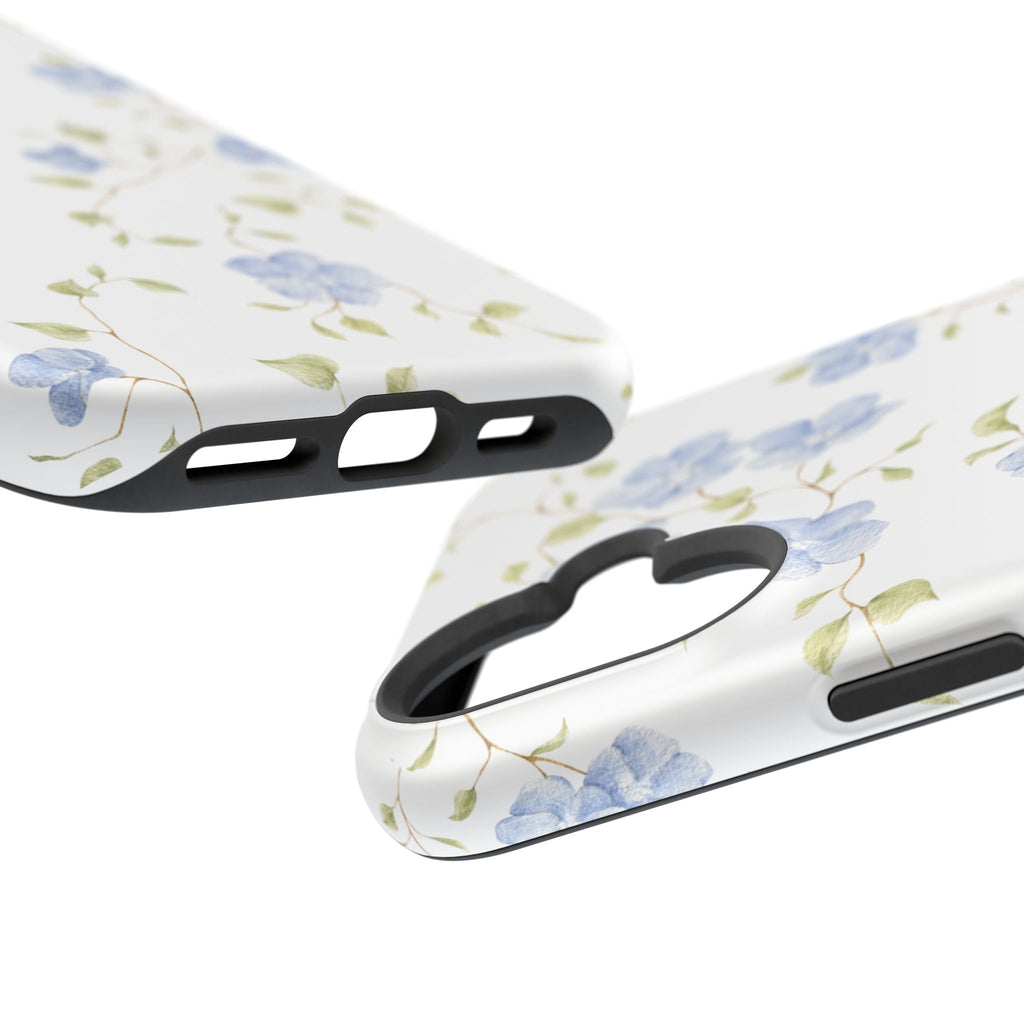 Customizable: Blue Floral Impact-Resistant Phone Case
