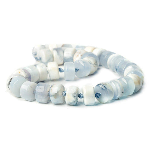 14mm Dendritic Blue & White Opal Plain Heishi Beads 16 inch 35 pieces