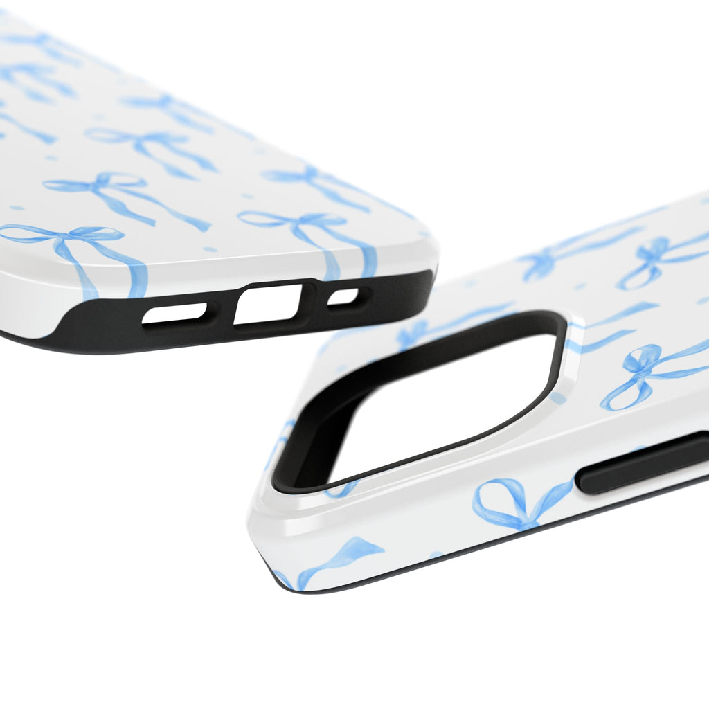 Customizable: Chic Blue Coquette Bow Impact-Resistant Phone Case
