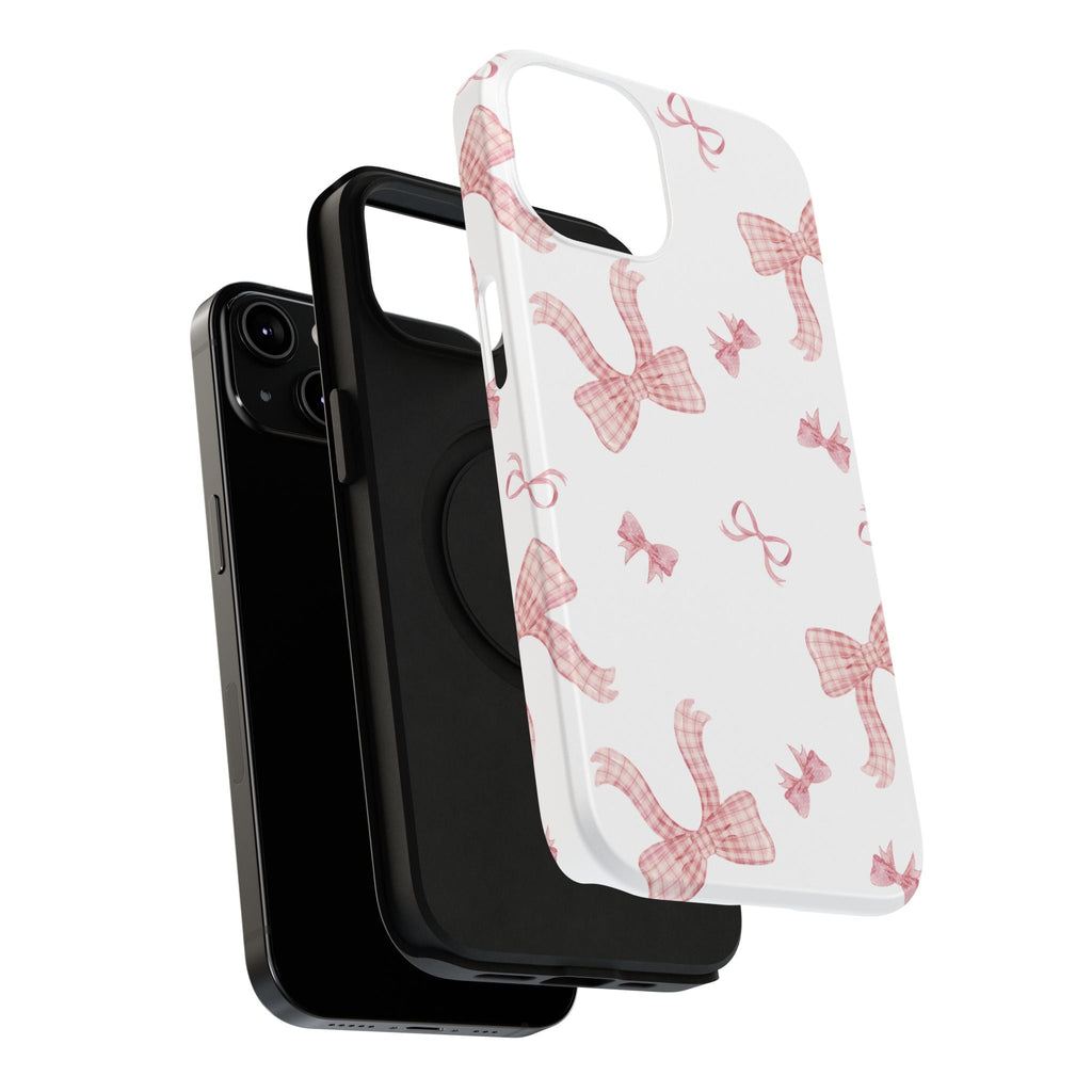 Customizable: Gingham Chic Bow Pattern Phone Case