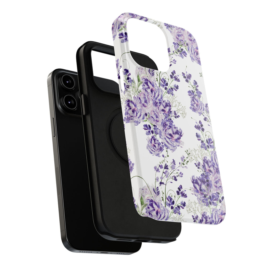 Customizable: Purple Floral Impact-Resistant Phone Case