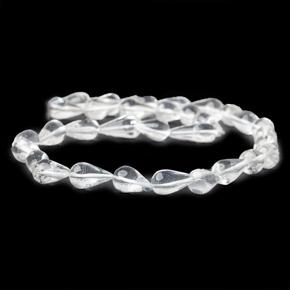 15mm Crystal Quartz Plain Straight Drilled Teardrop Beads, 15 inch