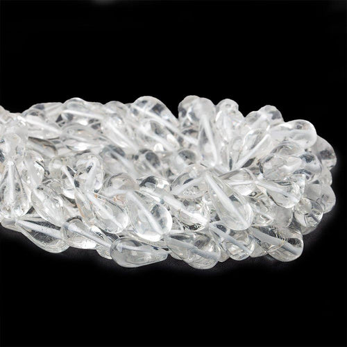 15mm Crystal Quartz Plain Straight Drilled Teardrop Beads, 15 inch