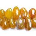 15x10-25x10mm Yellow Chalcedony top drilled nugget Beads 14 inch