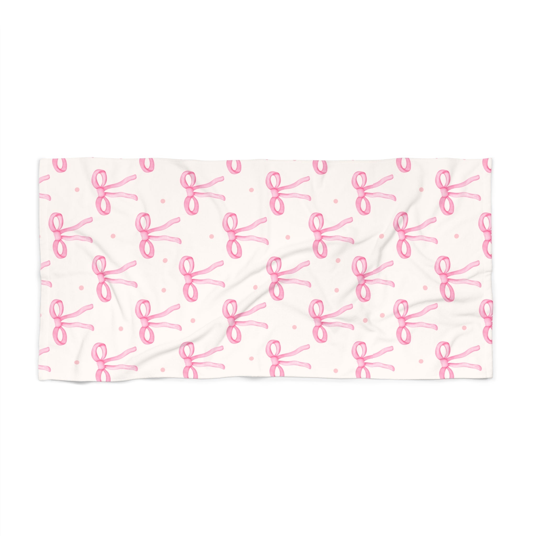 Customizable: Cute Pink Bow Beach Towel, Summer Towel, Pool Accessory, Gift for Her, Beach Accessories, Vacation Essentials
