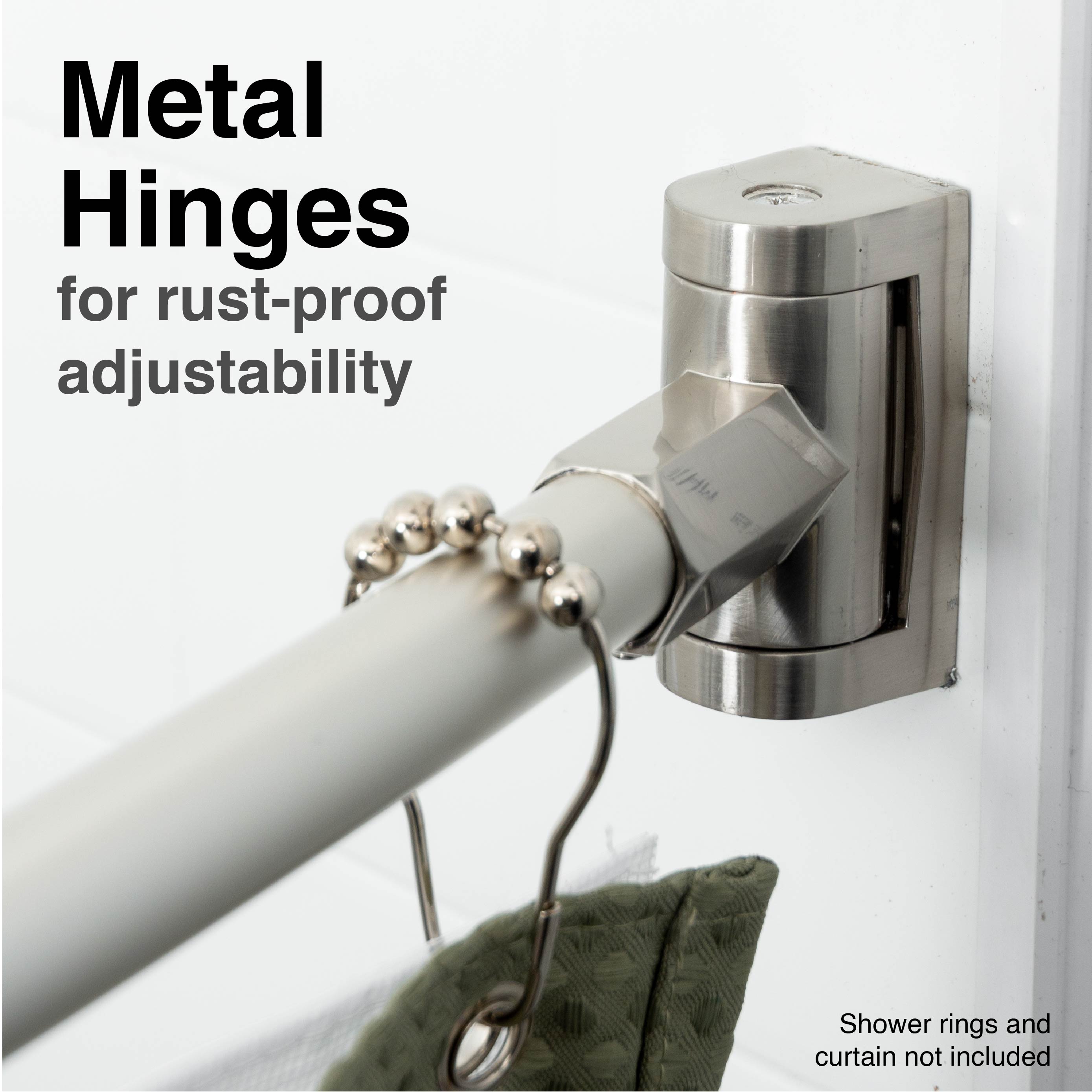 36 in. to 61 in. Curved Shower Rod (Brushed Nickel Finish)