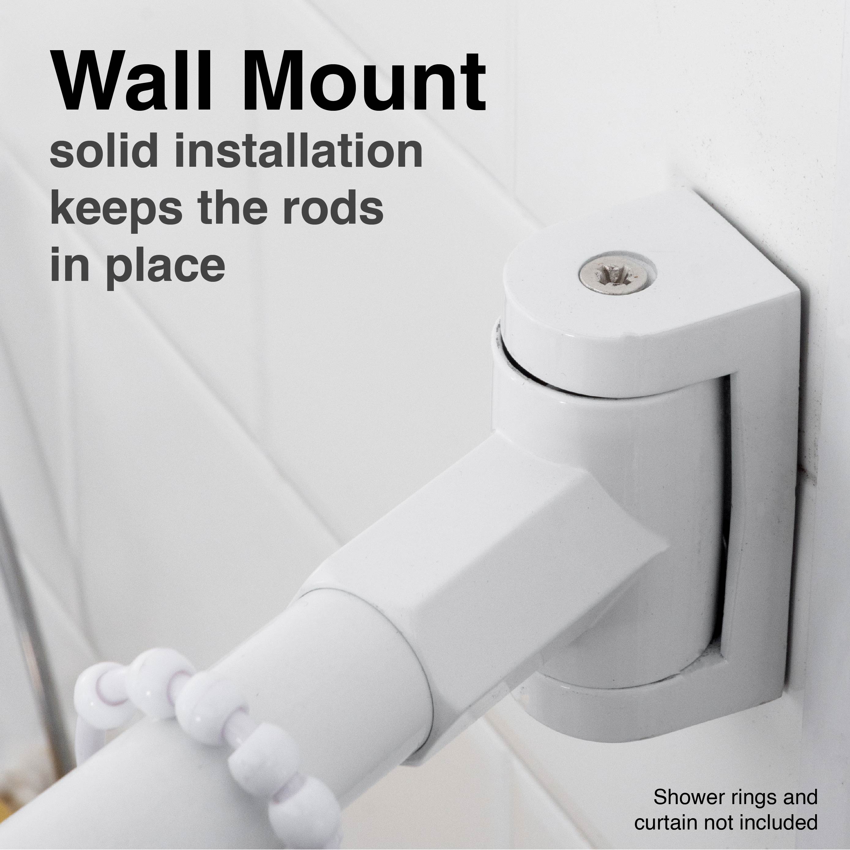 36 in. to 61 in. Curved Shower Rod (White Finish)