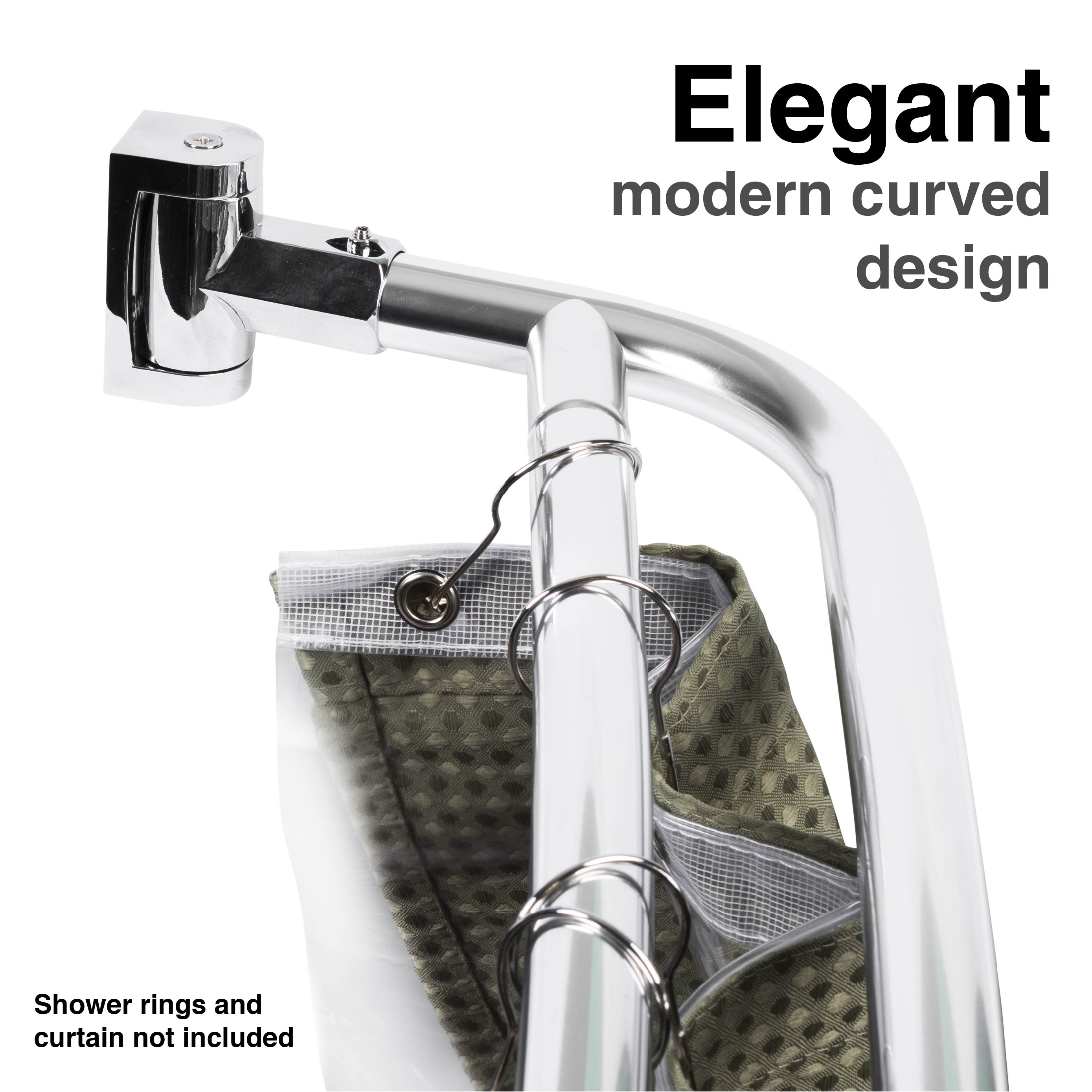 44 in. to 70 in. Double Curved Shower Rod (Chrome Finish)
