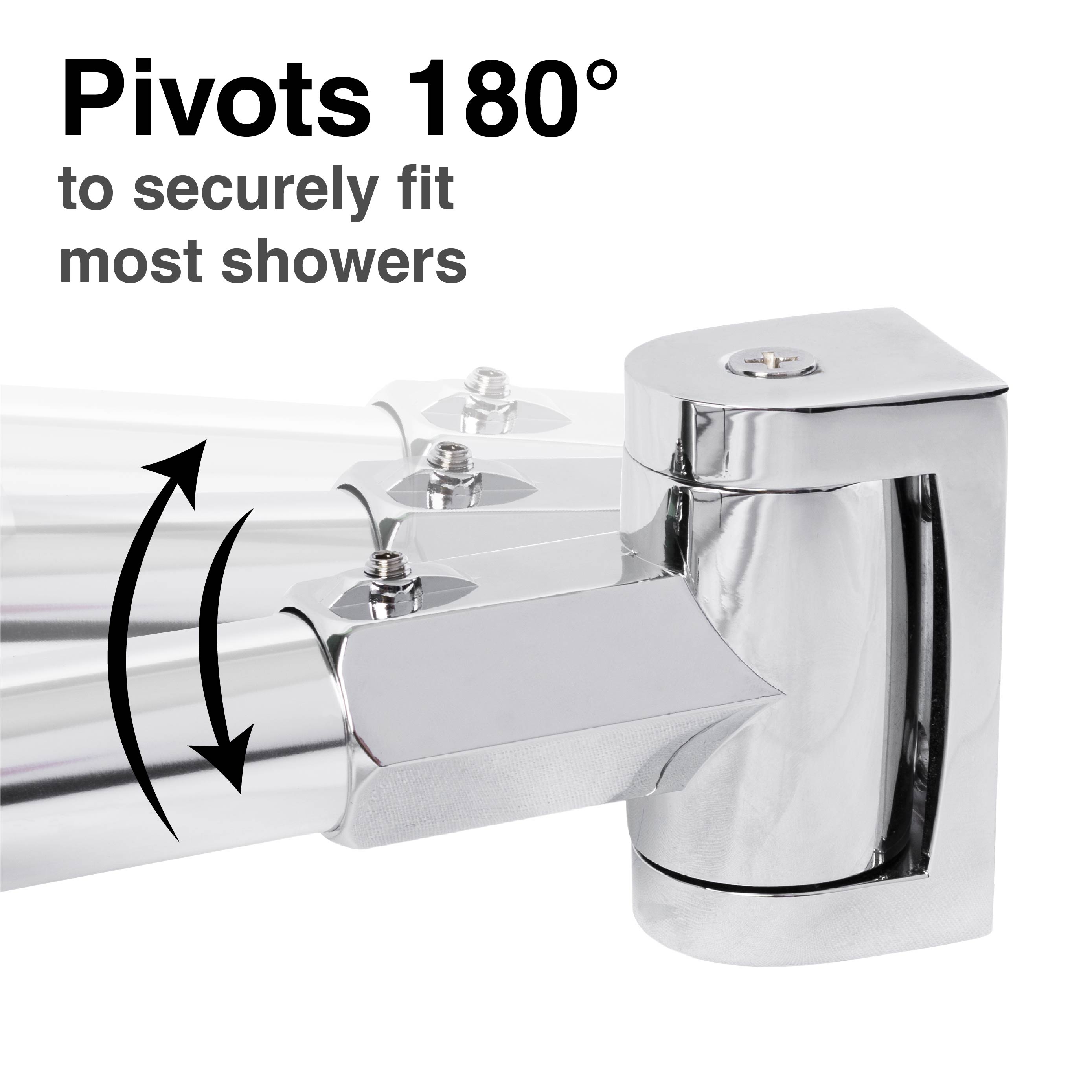 44 in. to 70 in. Double Curved Shower Rod (Chrome Finish)