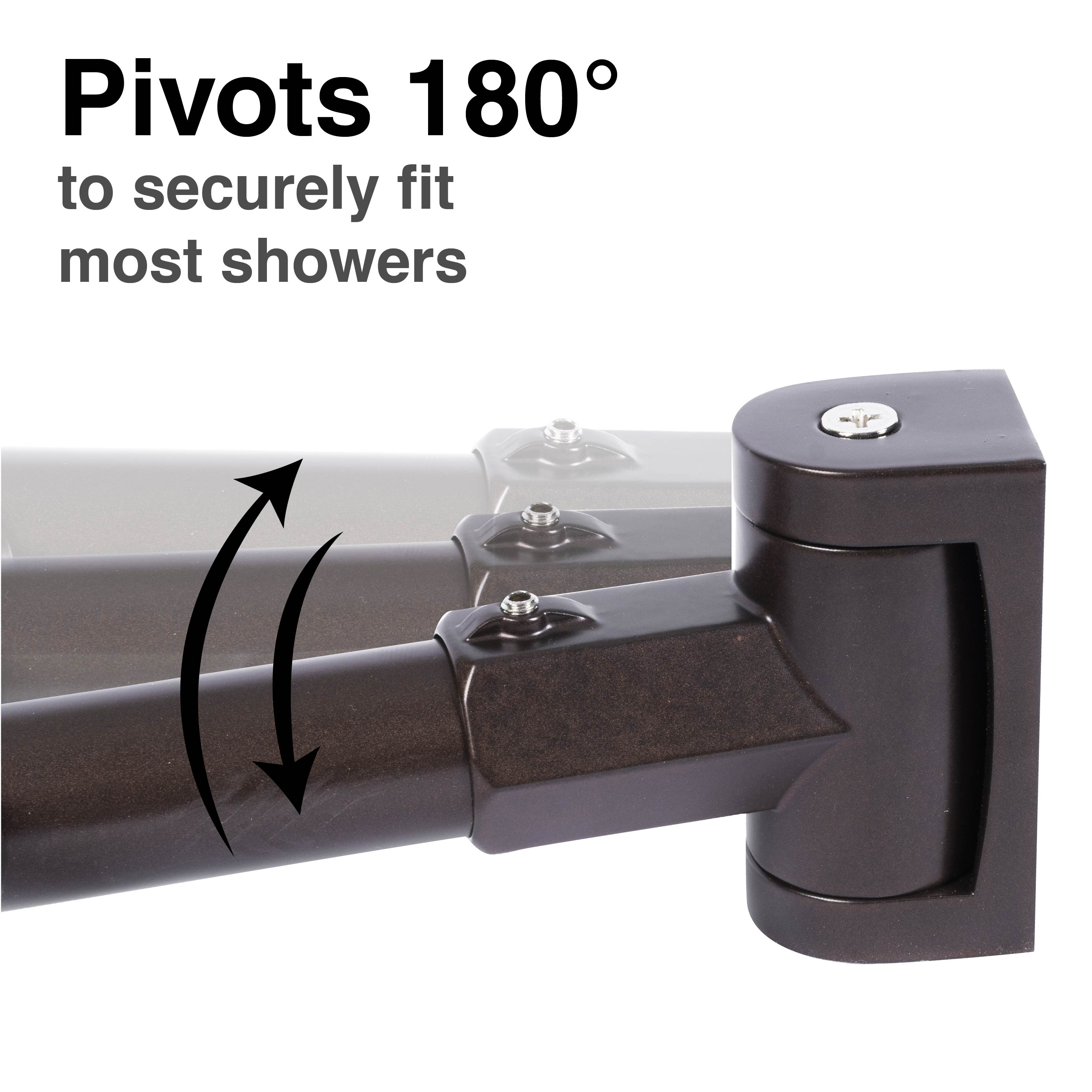 44 in. to 70 in. Double Curved Shower Rod (Oil-Rubbed Bronze Finish)
