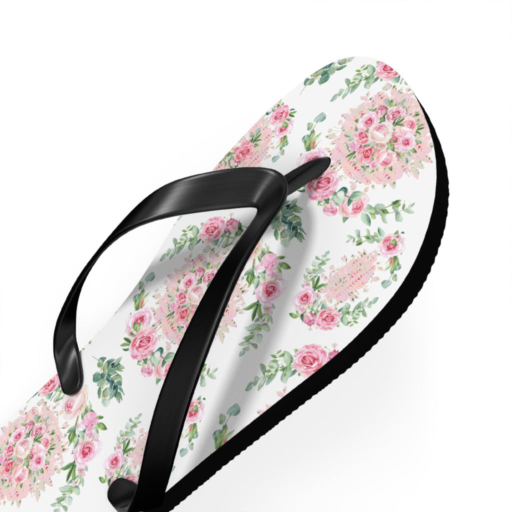 Customizable: Floral Aesthetic Flip Flops, Trendy Beachwear, Vacation Vibes, Dorm Shoes, Shower Shoes