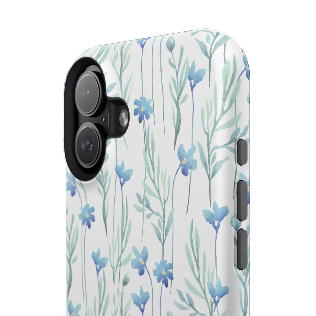 Customizable: Blue Floral Impact-Resistant Phone Case