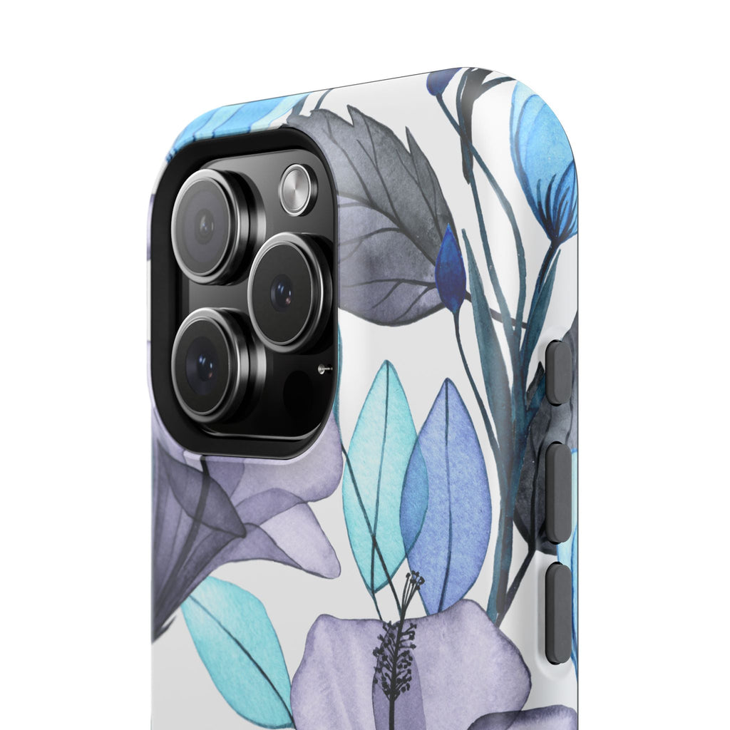 Customizable: Blue and Purple Floral Impact-Resistant Phone Case