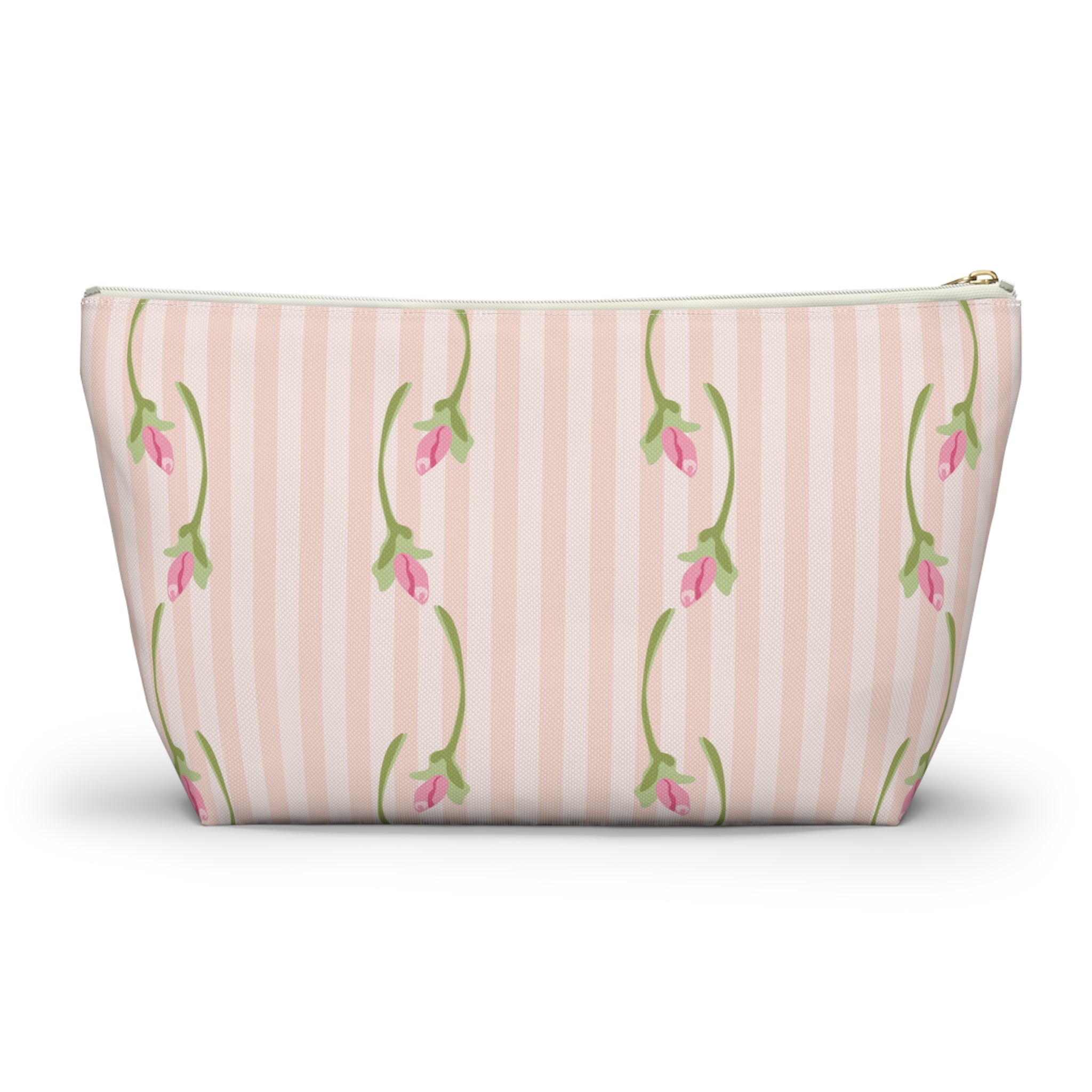 Customizable: Floral Accessory Pouch with T-bottom