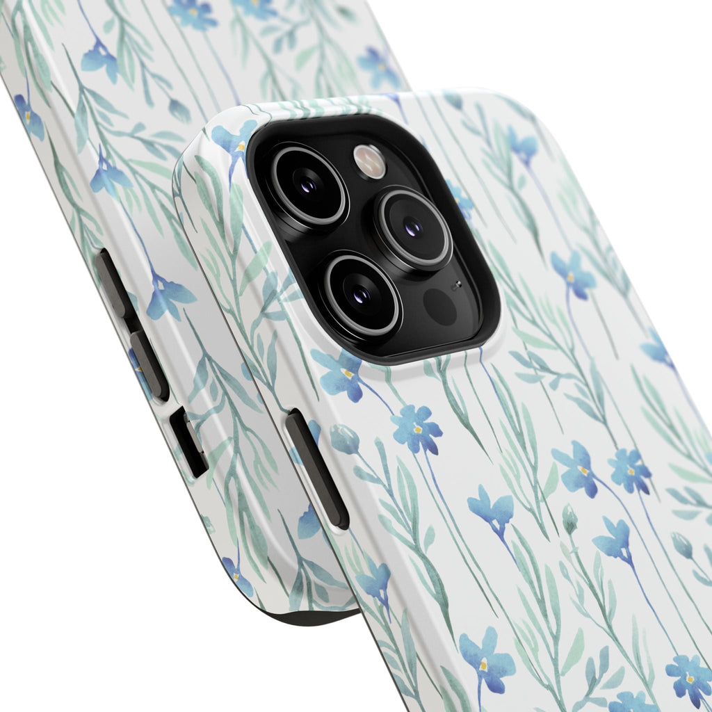 Customizable: Blue Floral Impact-Resistant Phone Case