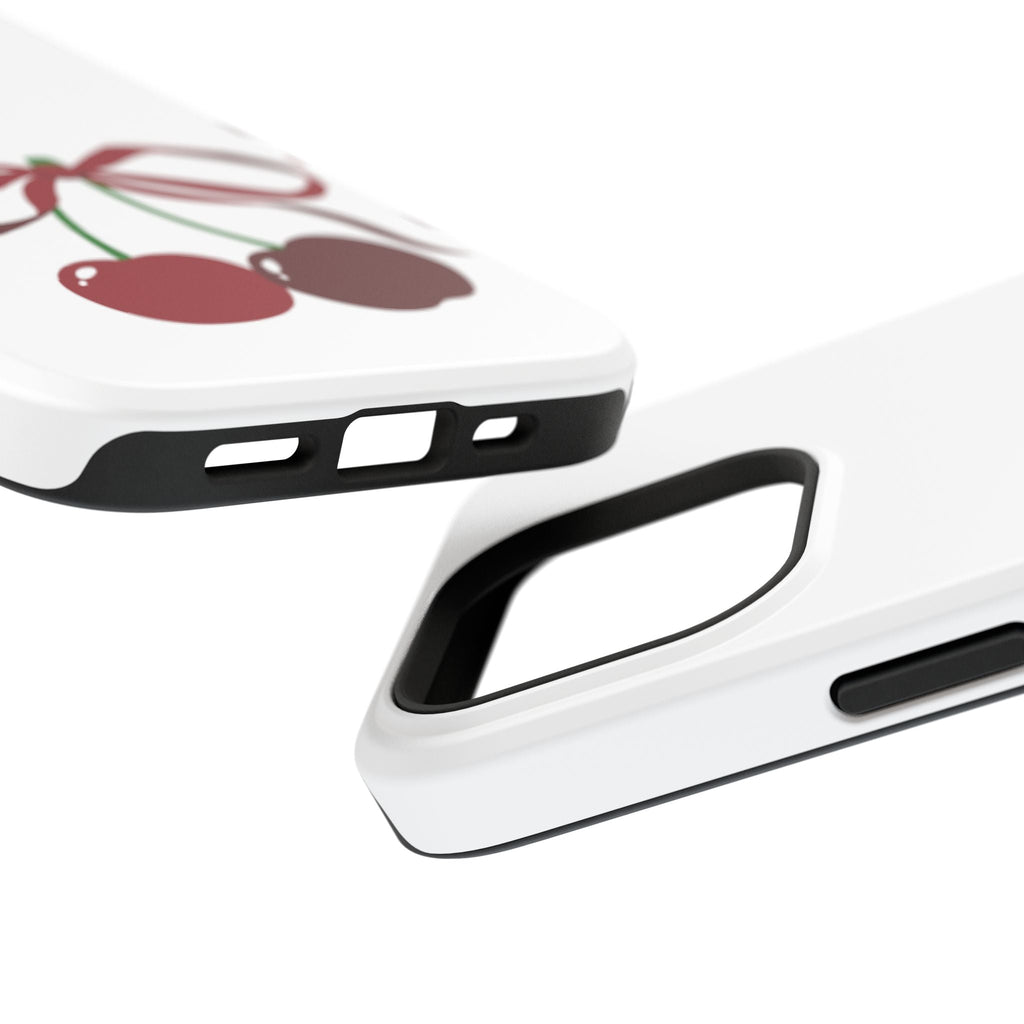 Customizable: Cherry Bow Impact-Resistant Case for Smartphones | Cute Phone Cover | Gift for Her | Cherry Lover's Accessory | Durable Phone Case