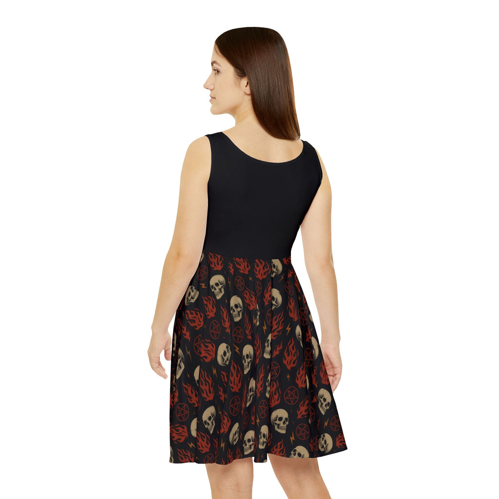 Edgy Skull Skater Dress