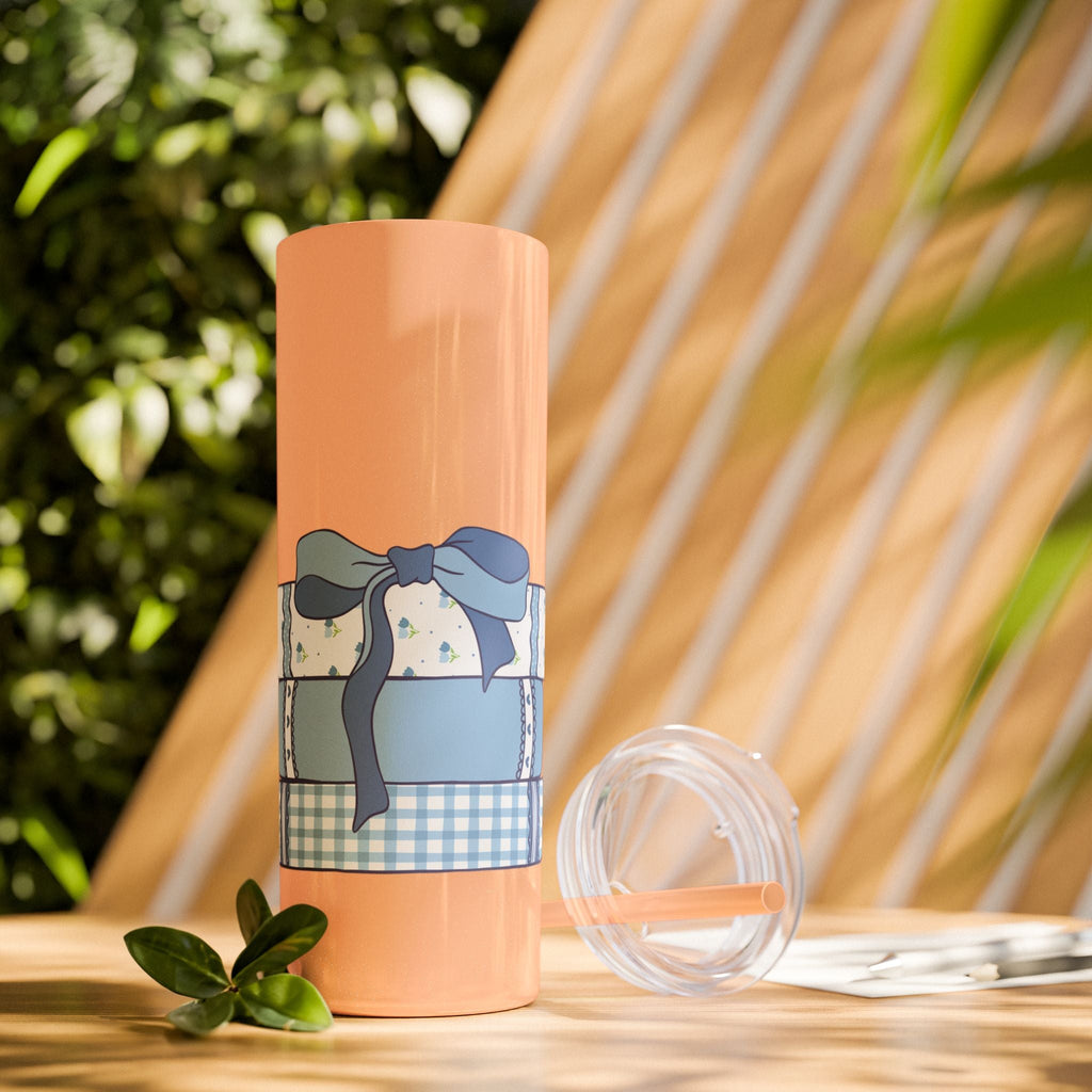 Customizable: Girly Book Club Skinny Tumbler with Straw, 20oz | Perfect for Events, Gifts, Coffee, and Summer Drinks