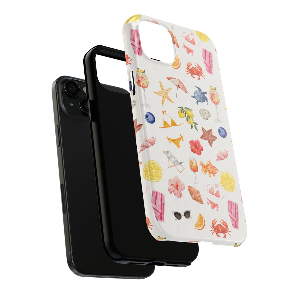 Customizable: Tropical Summer Phone Case, Vivid Coastal Design, Perfect Gift for Beach Lovers, Vacation Memories, Durable Tough Cases