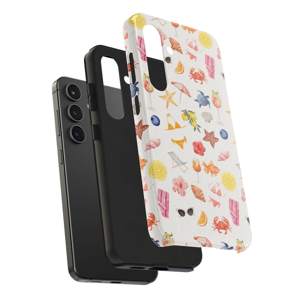 Customizable: Tropical Summer Phone Case, Vivid Coastal Design, Perfect Gift for Beach Lovers, Vacation Memories, Durable Tough Cases