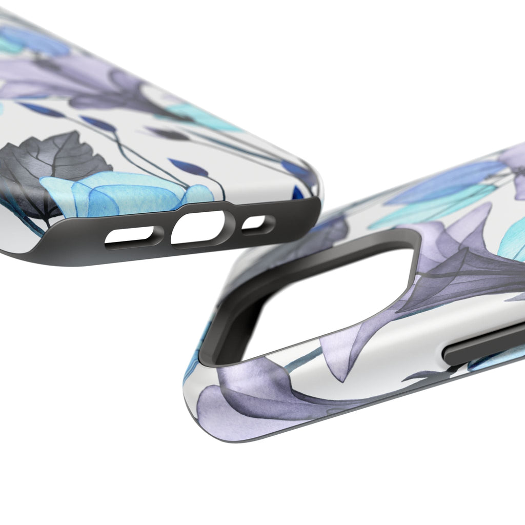 Customizable: Blue and Purple Floral Impact-Resistant Phone Case