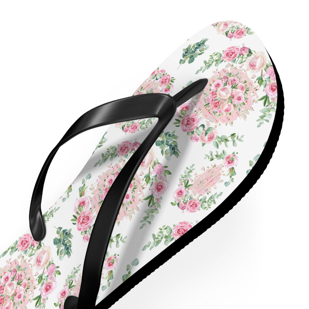 Customizable: Floral Aesthetic Flip Flops, Trendy Beachwear, Vacation Vibes, Dorm Shoes, Shower Shoes