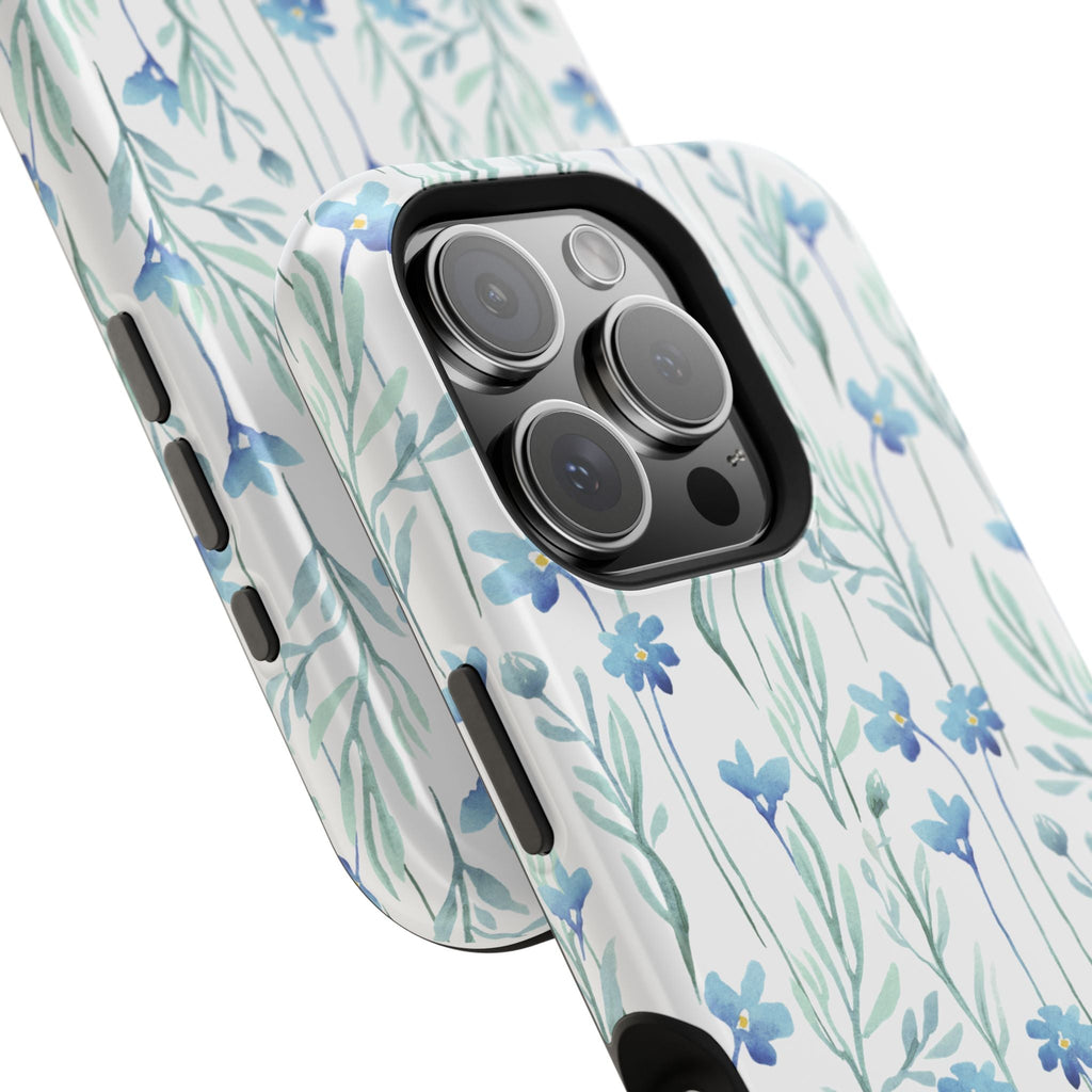 Customizable: Blue Floral Impact-Resistant Phone Case