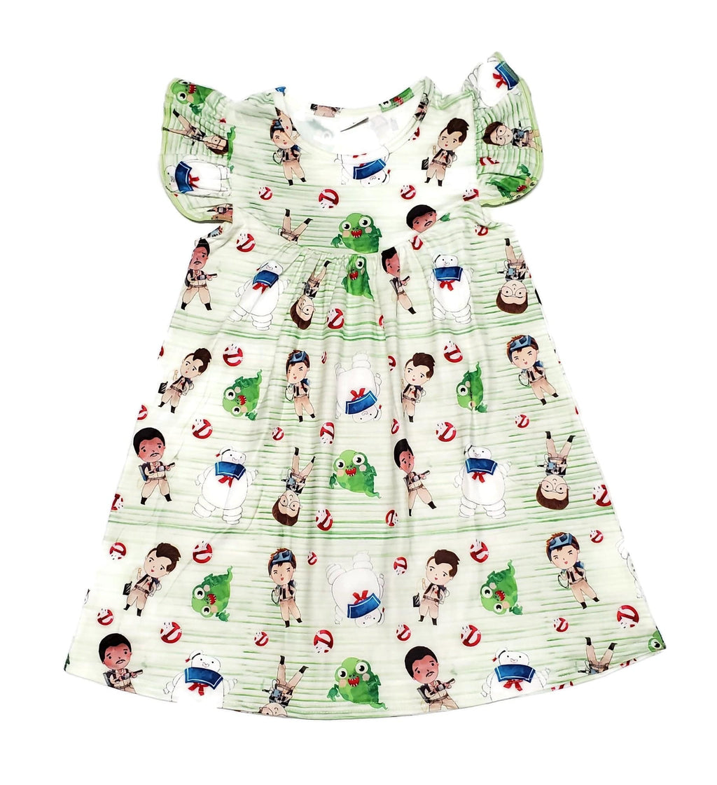 Paranormal Hunters Milk Silk Flutter Dress