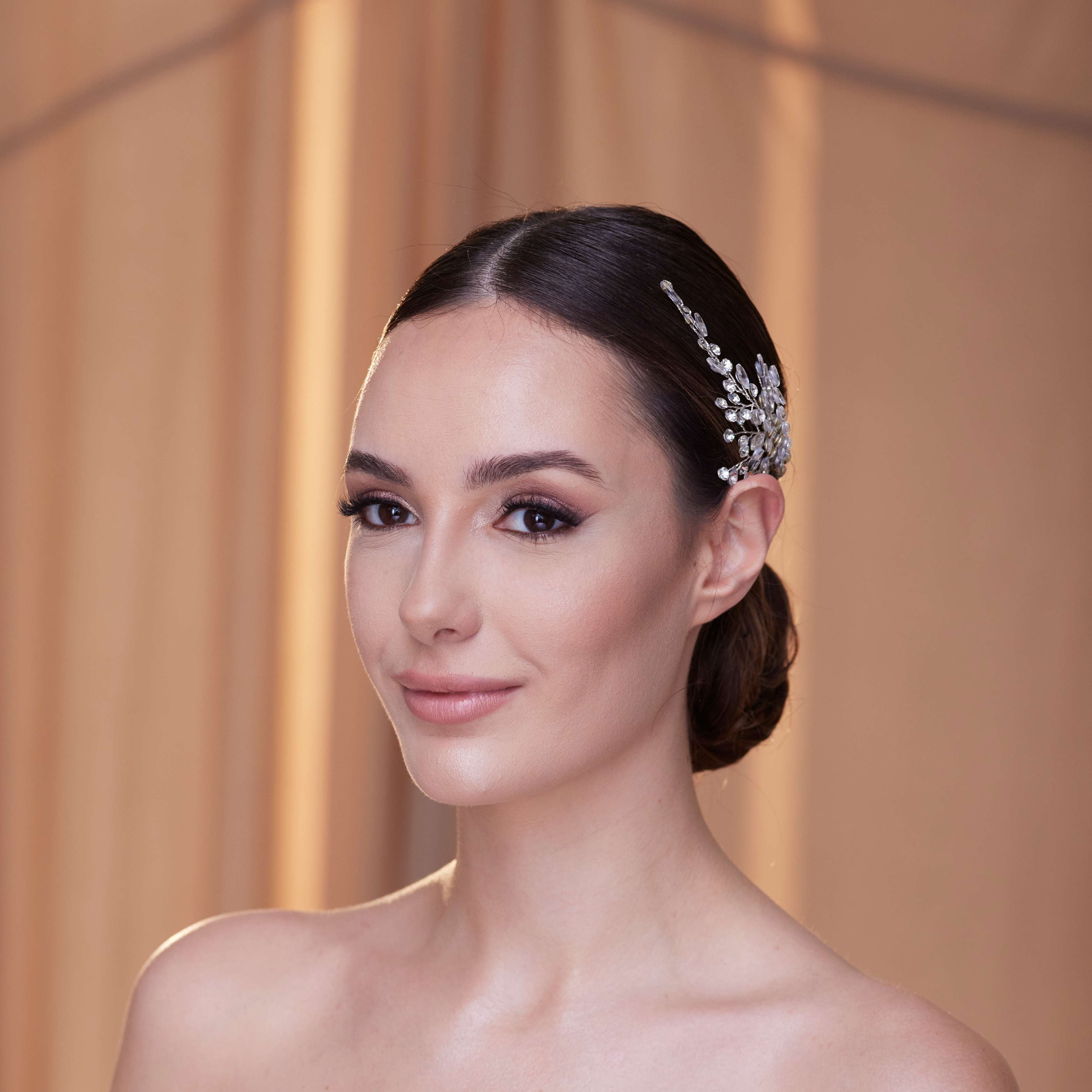 Two-Piece Crystal Beaded Headpiece
