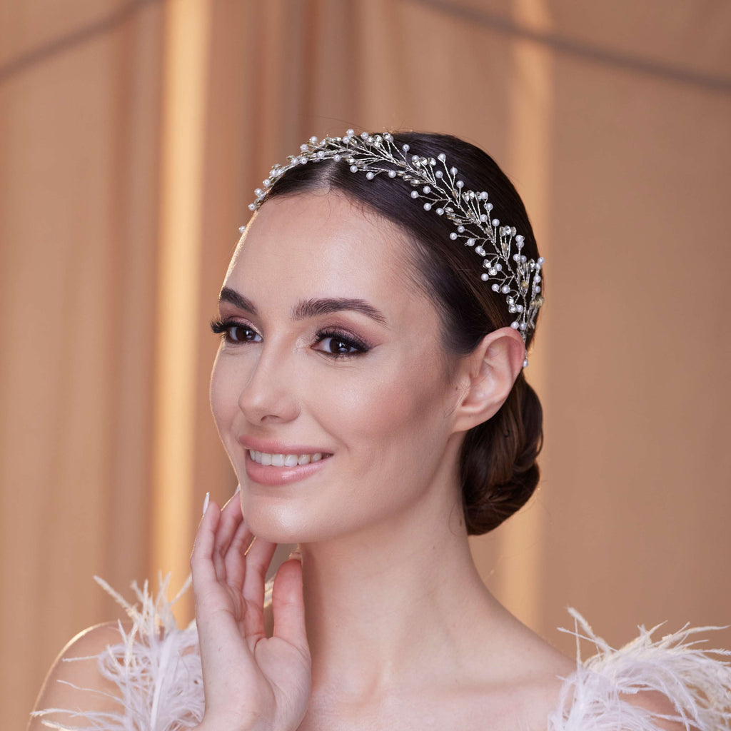 Crystal and Pearl Bridal Hairvine