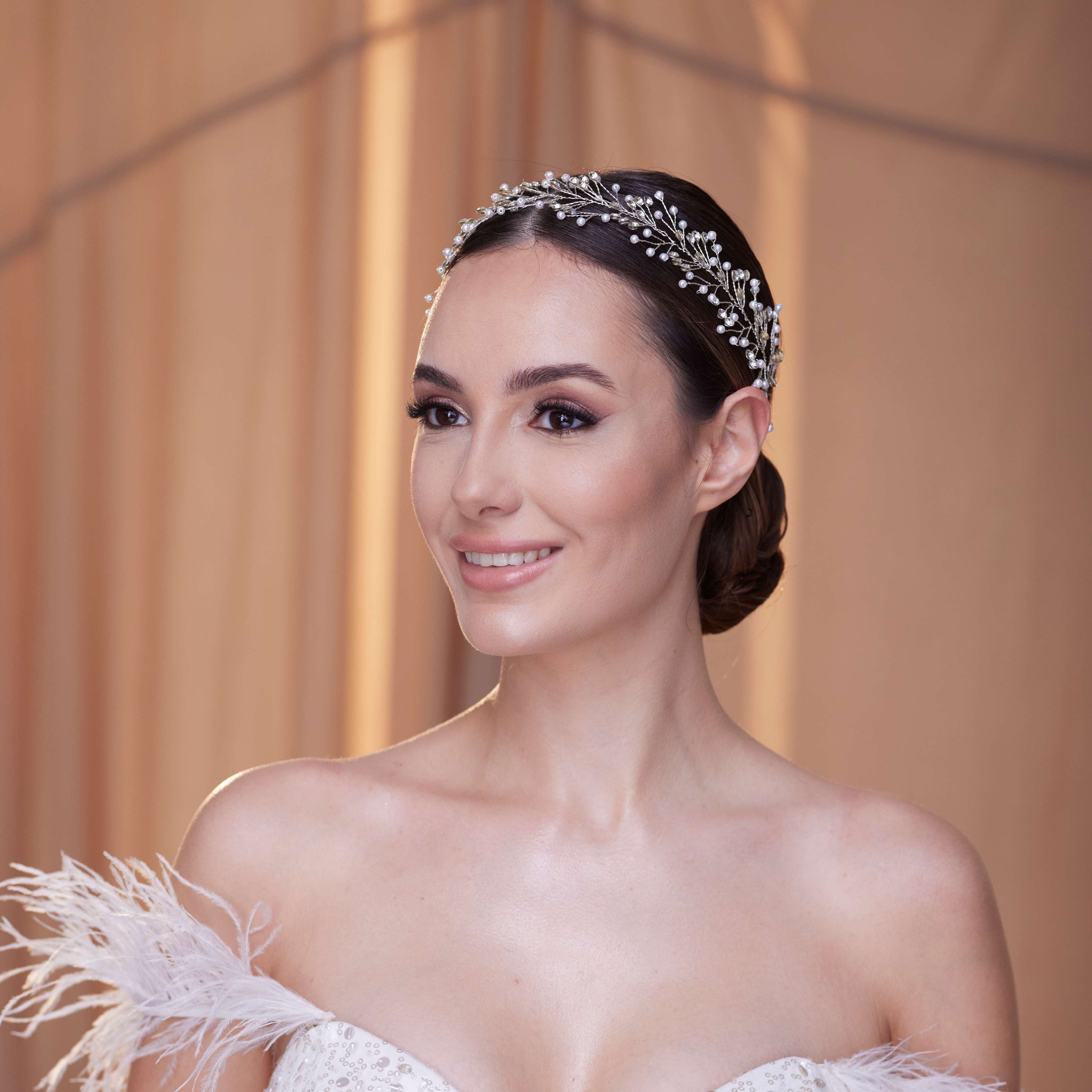 Crystal and Pearl Bridal Hairvine