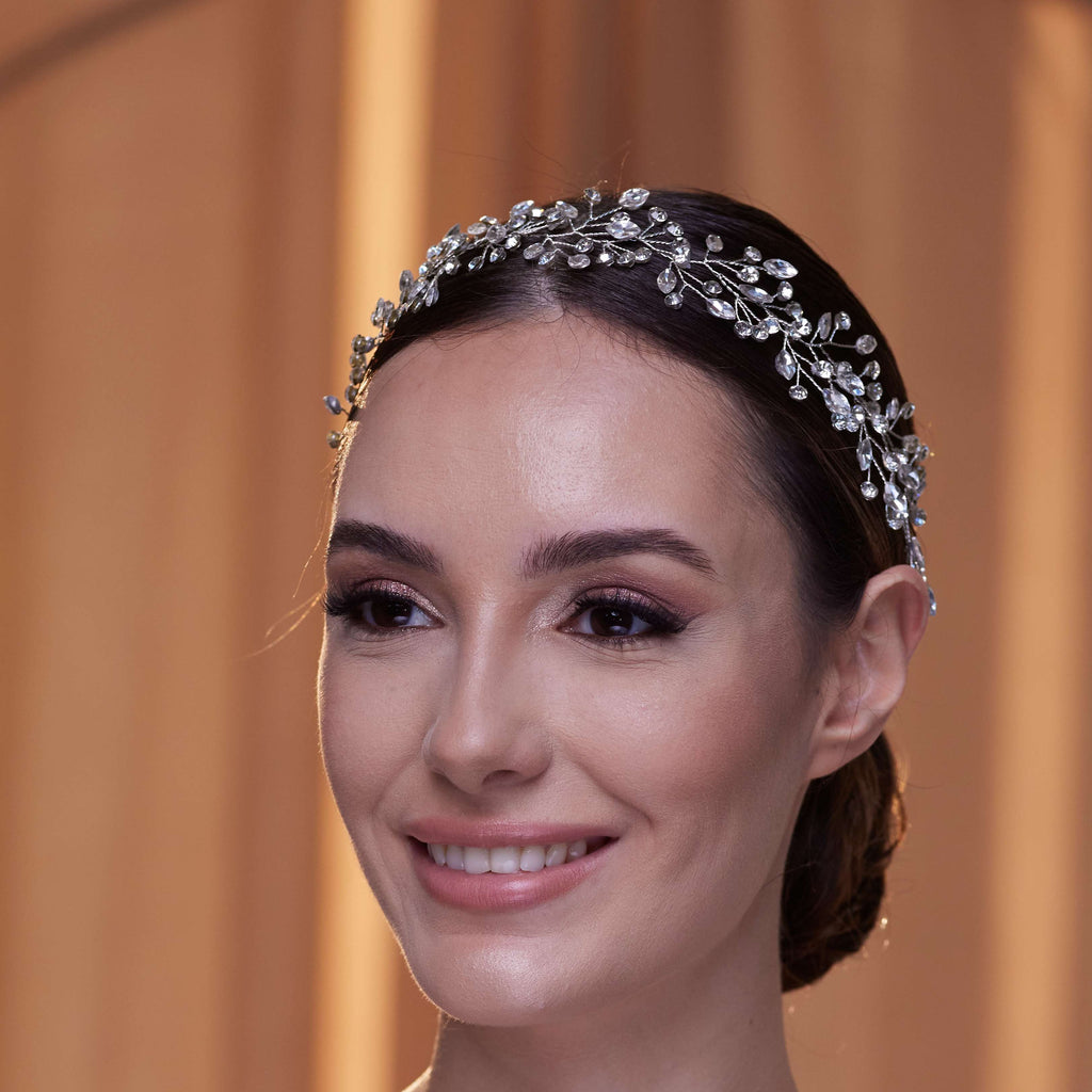 Delicate Crystal Bead and Rhinestone Hair Vine