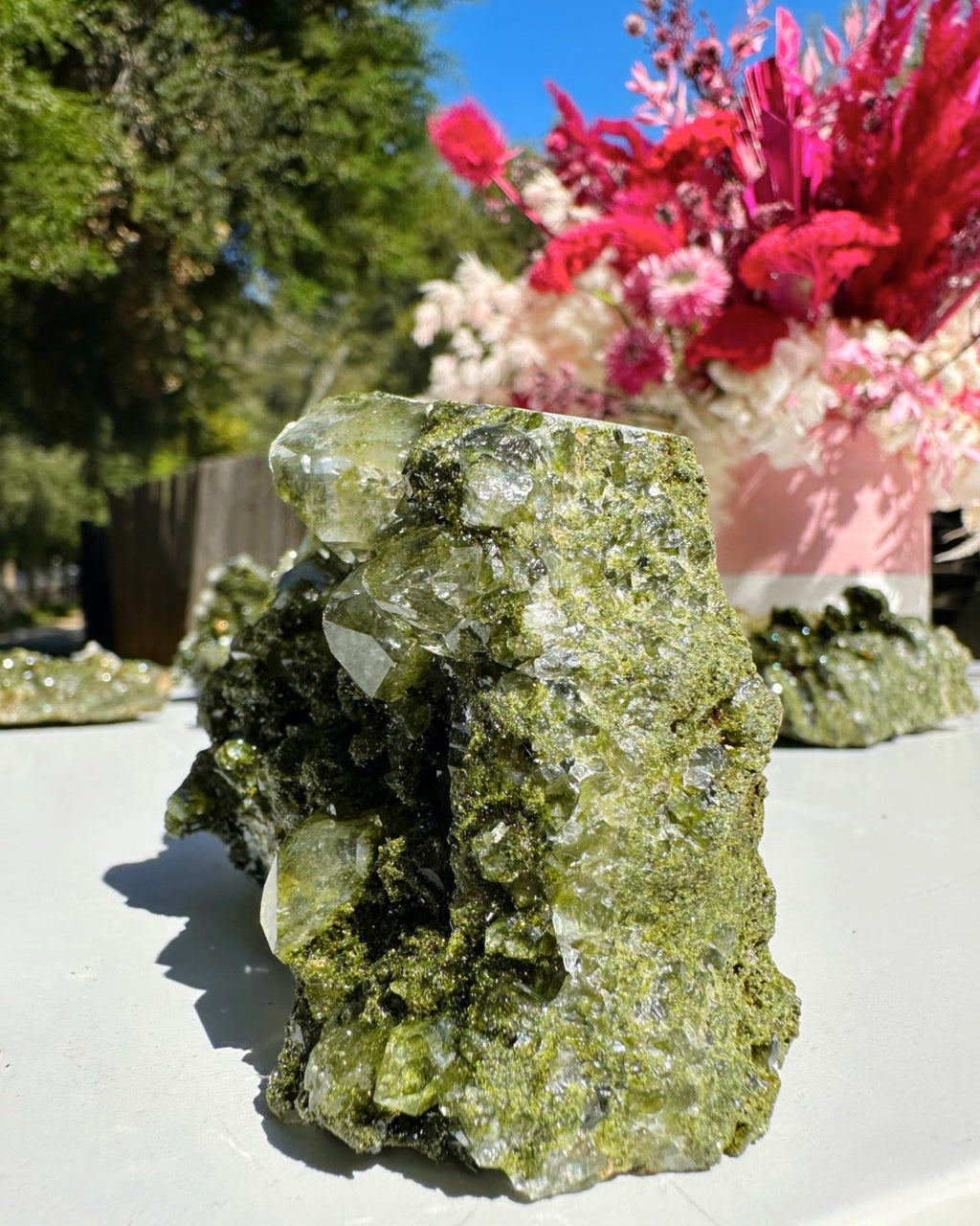 Epidote Quartz Cluster