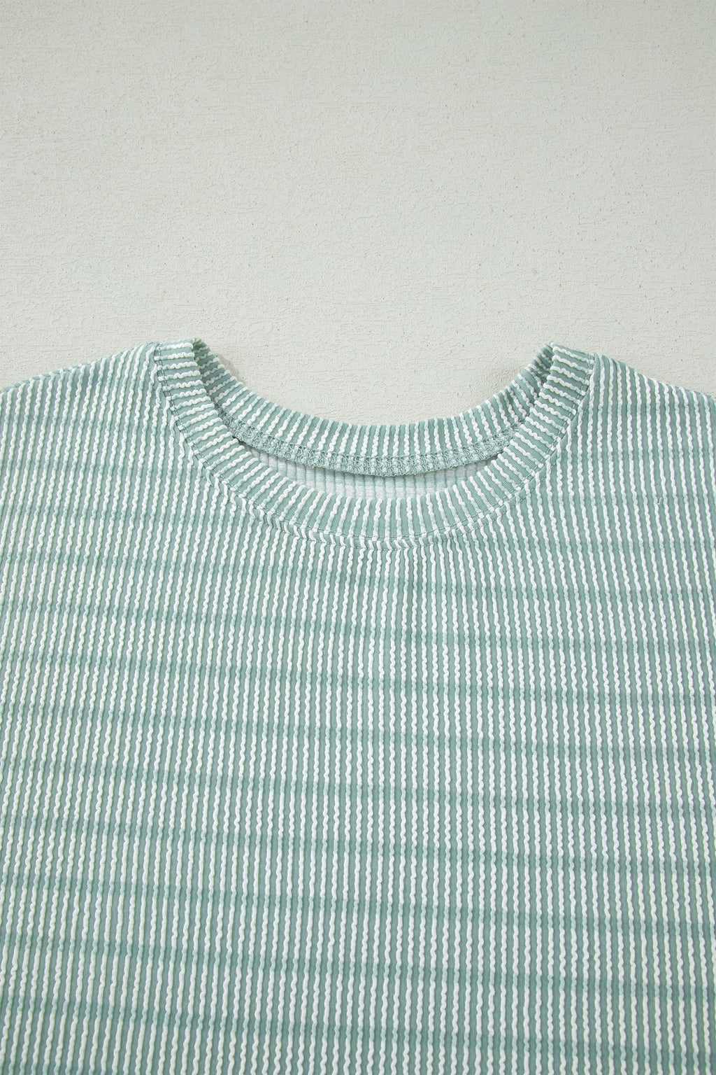 Stripe Ribbed Loose Tee & Drawstring Short Set