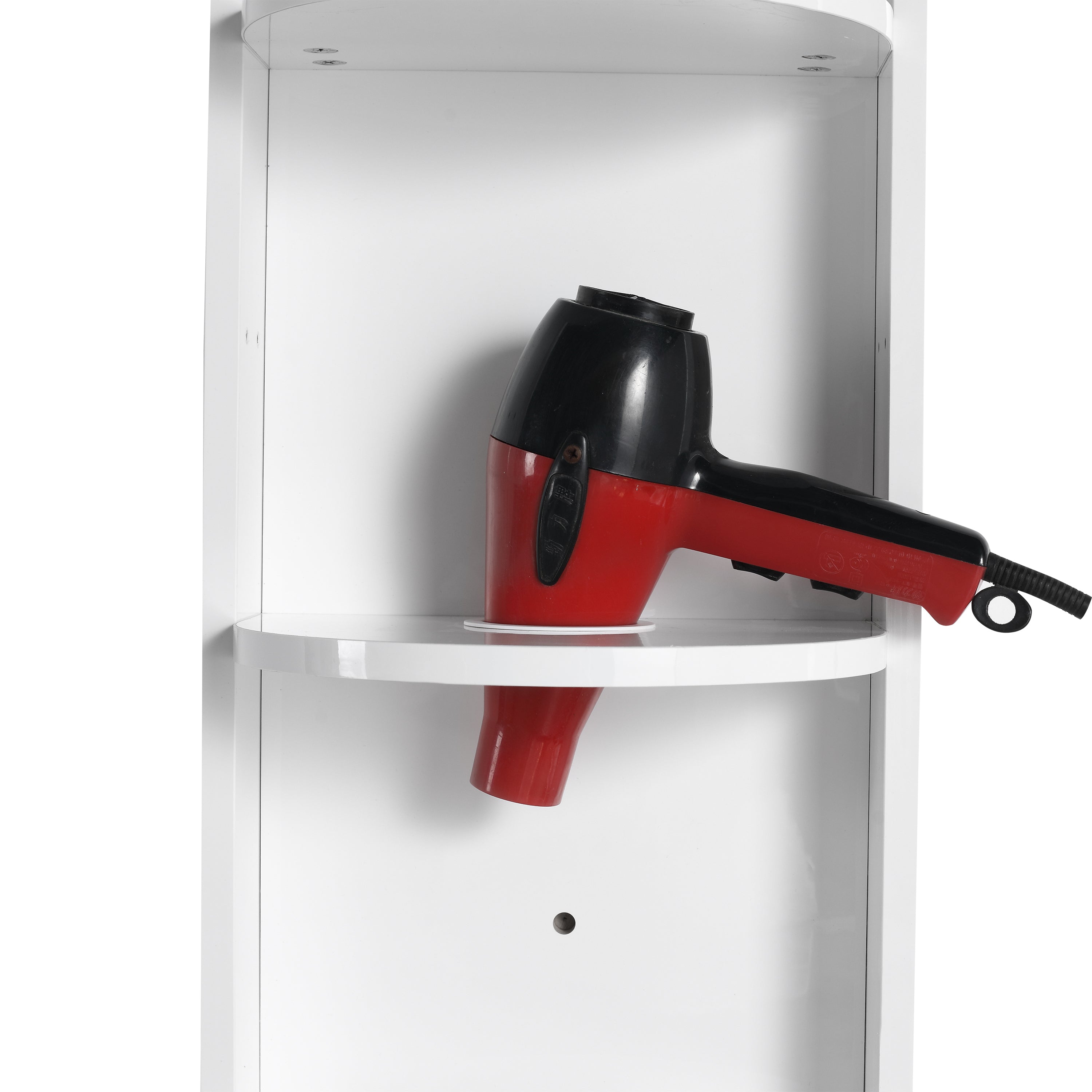 Glossy White 12' Bathroom Wall-Mounted Storage Rack with Float Mounting Design, Durable Plywood