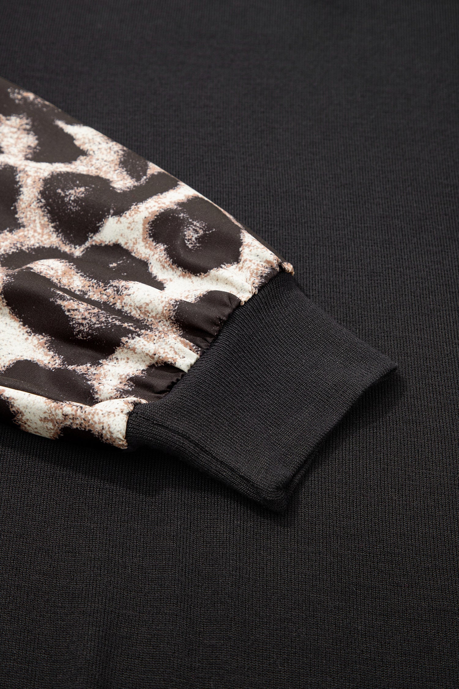 Leopard & Floral Patchwork Puff Sleeve Top