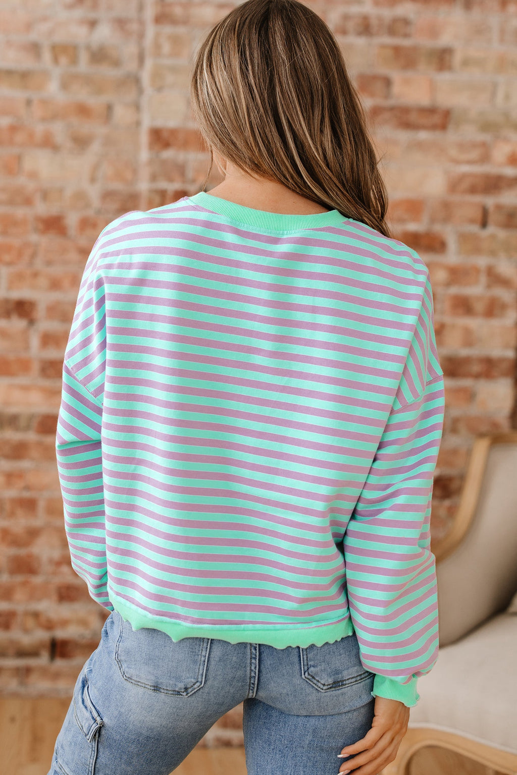 River Ribbed Trim Oversize Sweatshirt