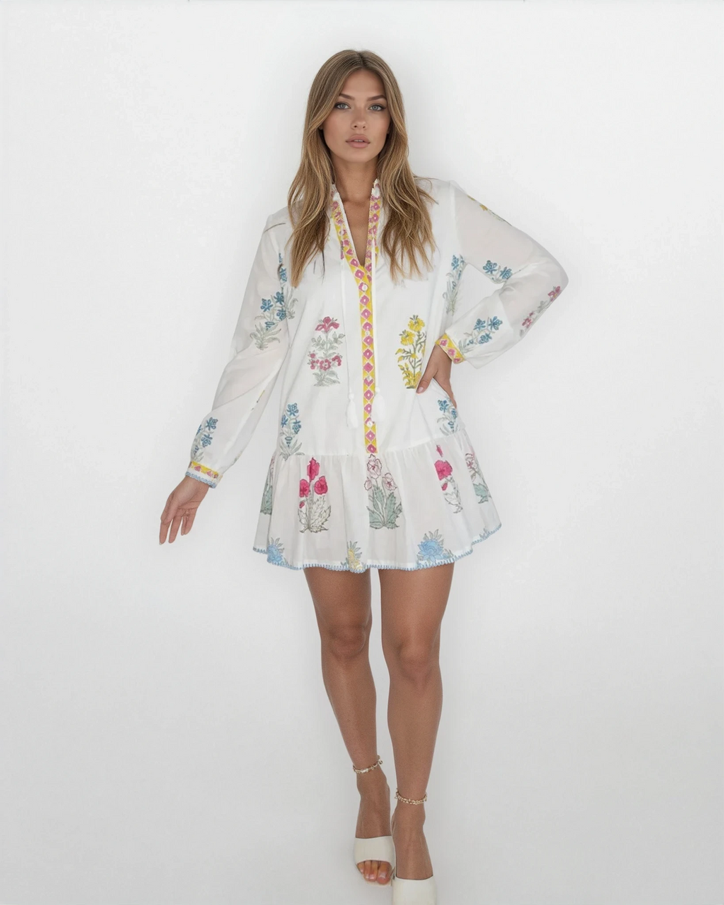 Carrie Dress in Mixed Print Floral