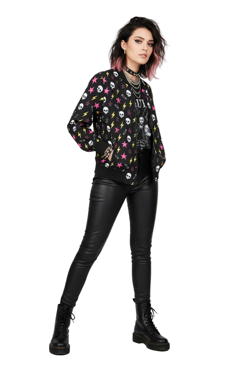 Graveveil Skull Women’s Bomber Jacket
