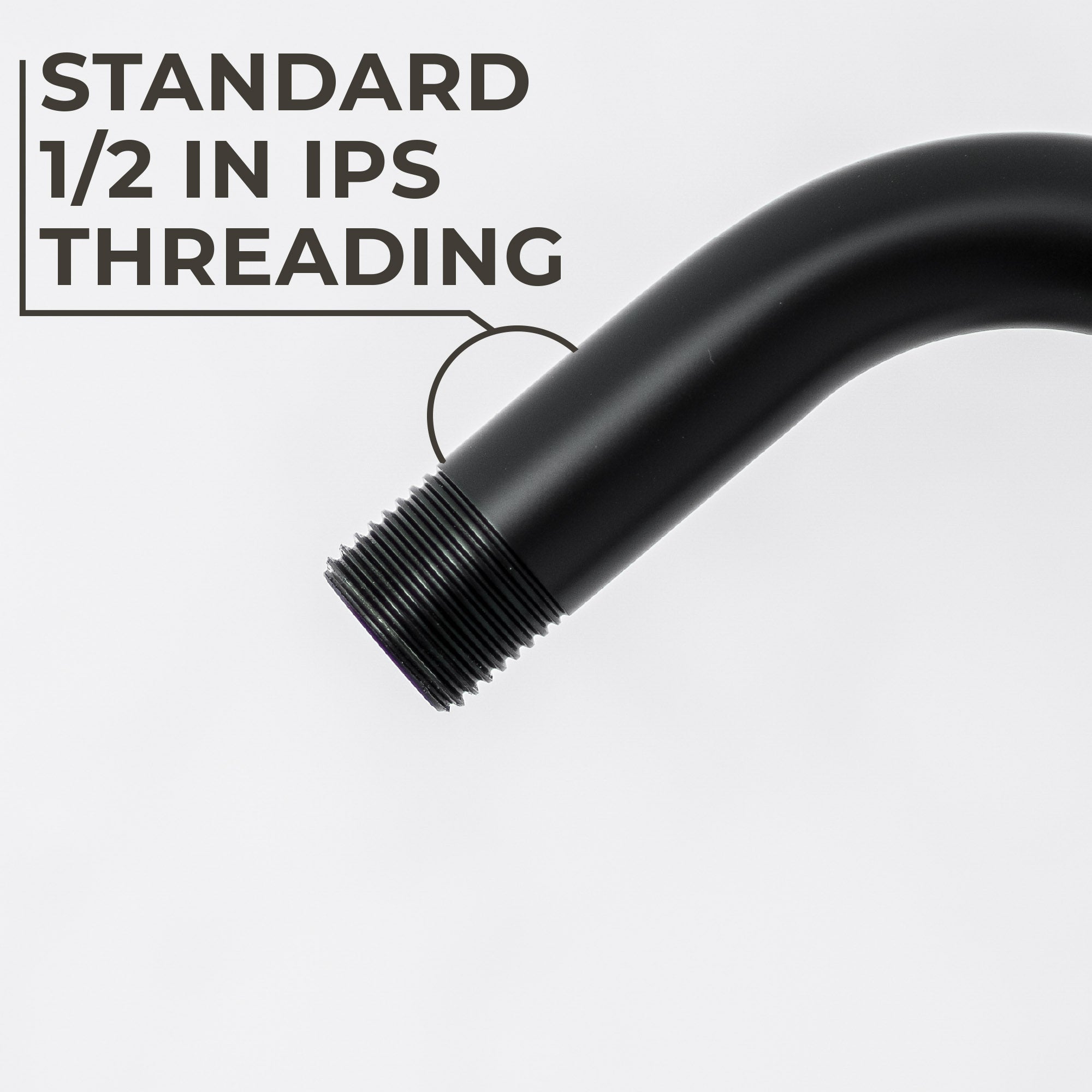 10.5 in. S-Shaped Stainless Steel Shower Head Extension Arm (Black Finish)