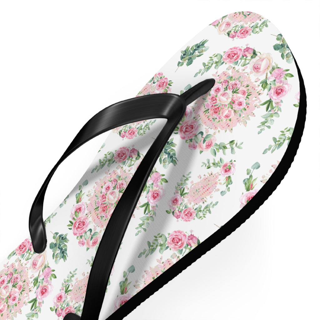 Customizable: Floral Aesthetic Flip Flops, Trendy Beachwear, Vacation Vibes, Dorm Shoes, Shower Shoes