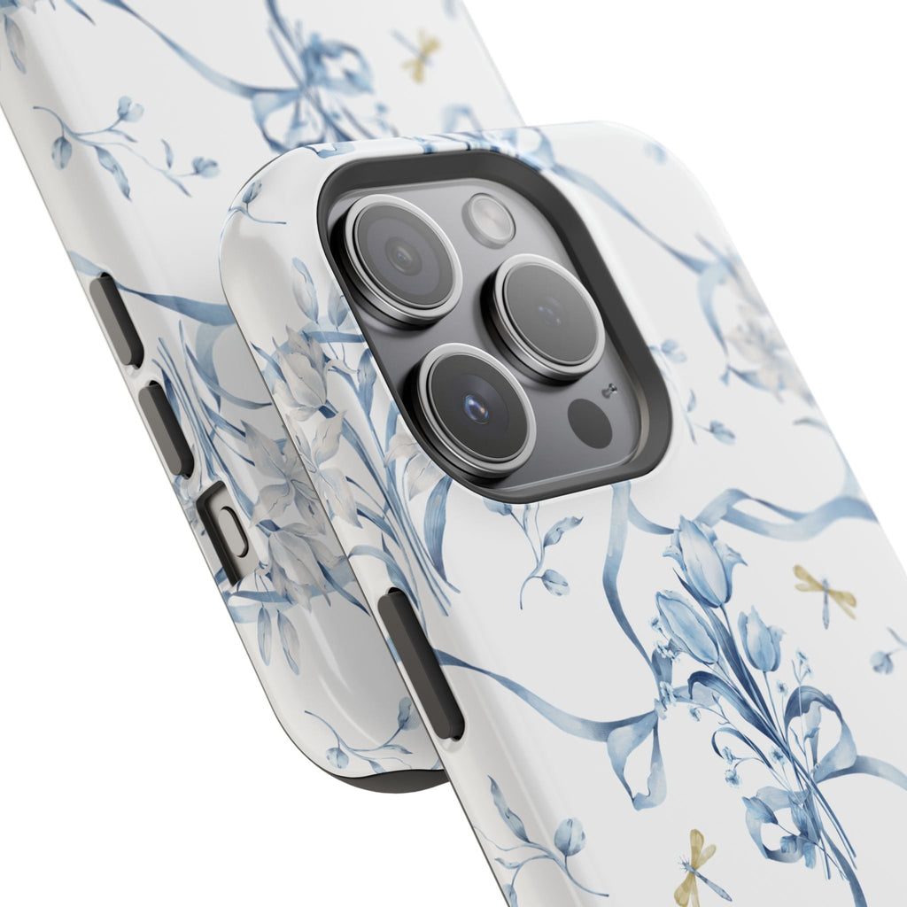 Customizable: Blue Floral-Inspired Phone Case
