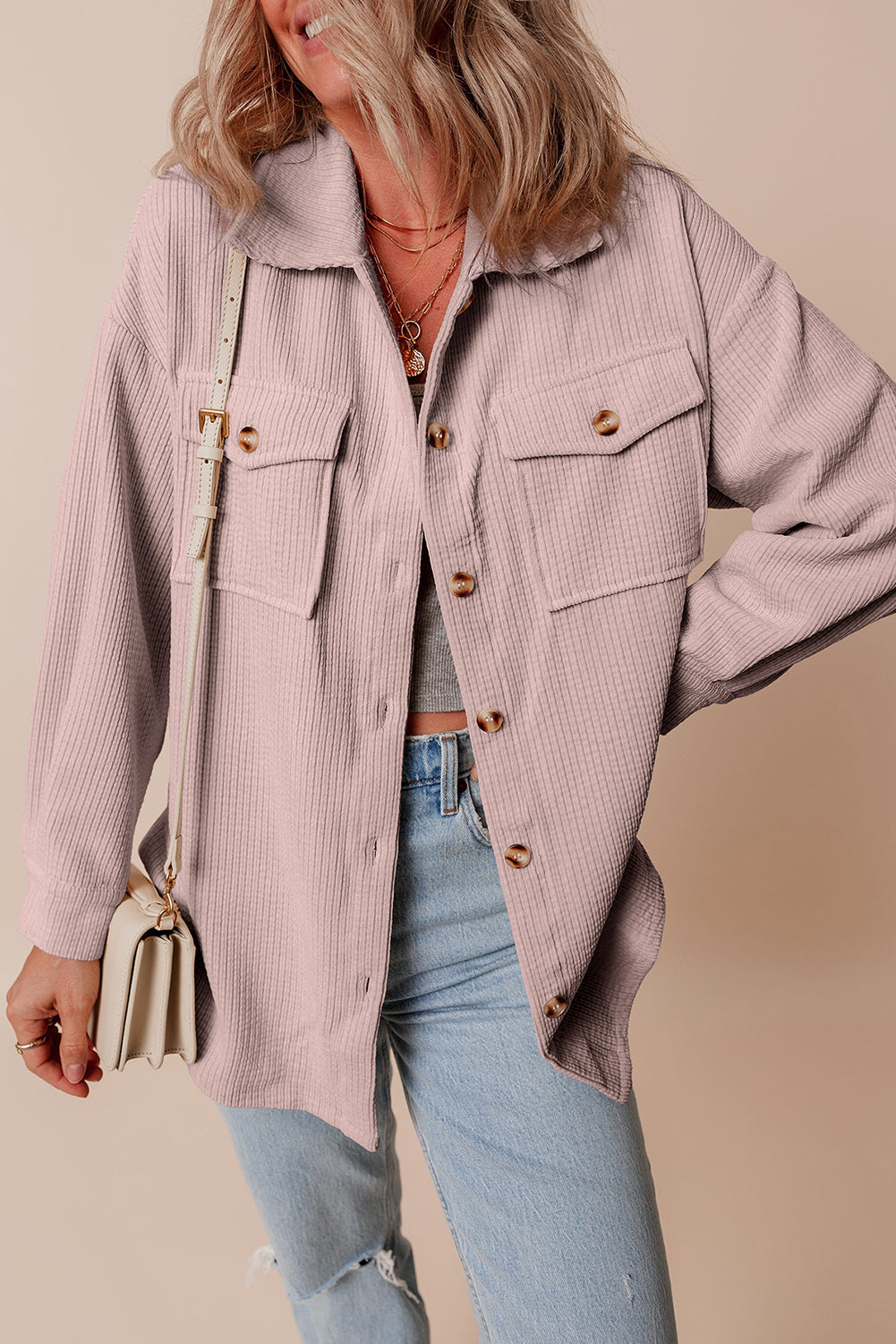 Eleanor Corduroy Flap Up Shacket