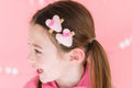 Felt Bow Hearts Pigtail Clip Set