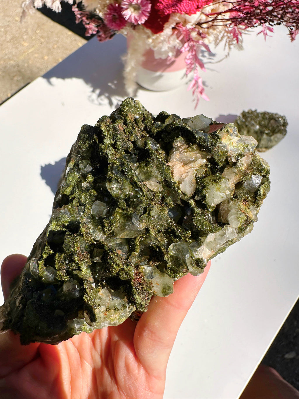 Epidote Quartz Cluster