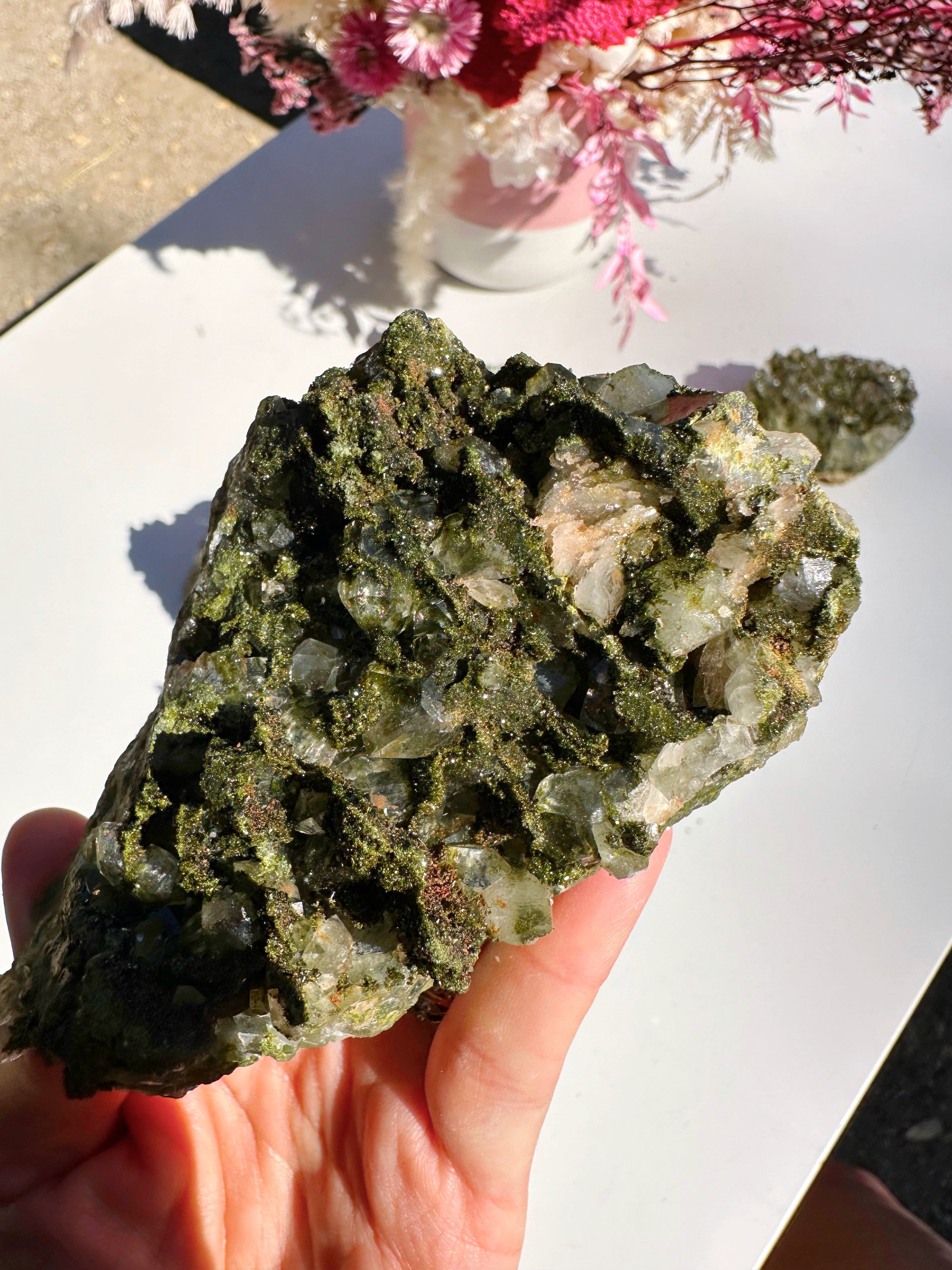 Epidote Quartz Cluster